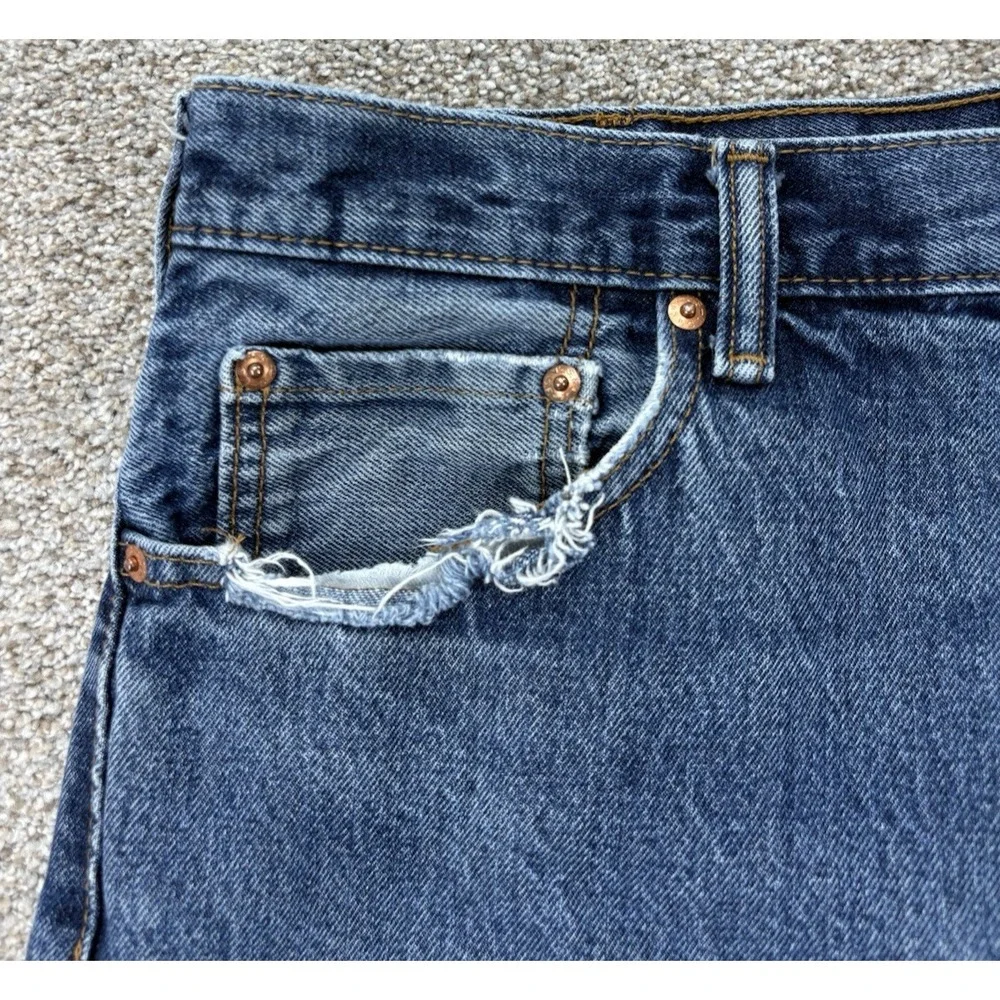 Levis 517 Jeans Mens 36x30 Blue Cotton Denim Workwear Wallet Fade Distressed '17
